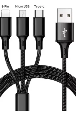 Cabo Usb 3 Em 1 Turbo Ultra Rápido Carregador Dados 6a 65w